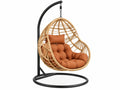 Sedia Sospesa Rotonda - Rattan - Arancione - Comoda