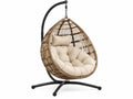 Sedia Pensile con Struttura in Metallo - Rattan Beige
