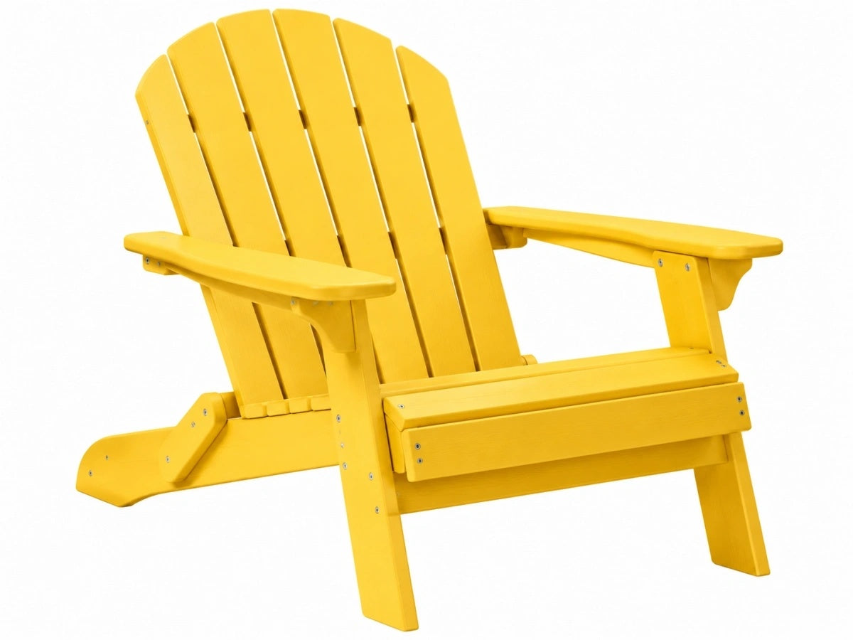 Sedia da Giardino in Legno - Gialla - Stile Adirondack