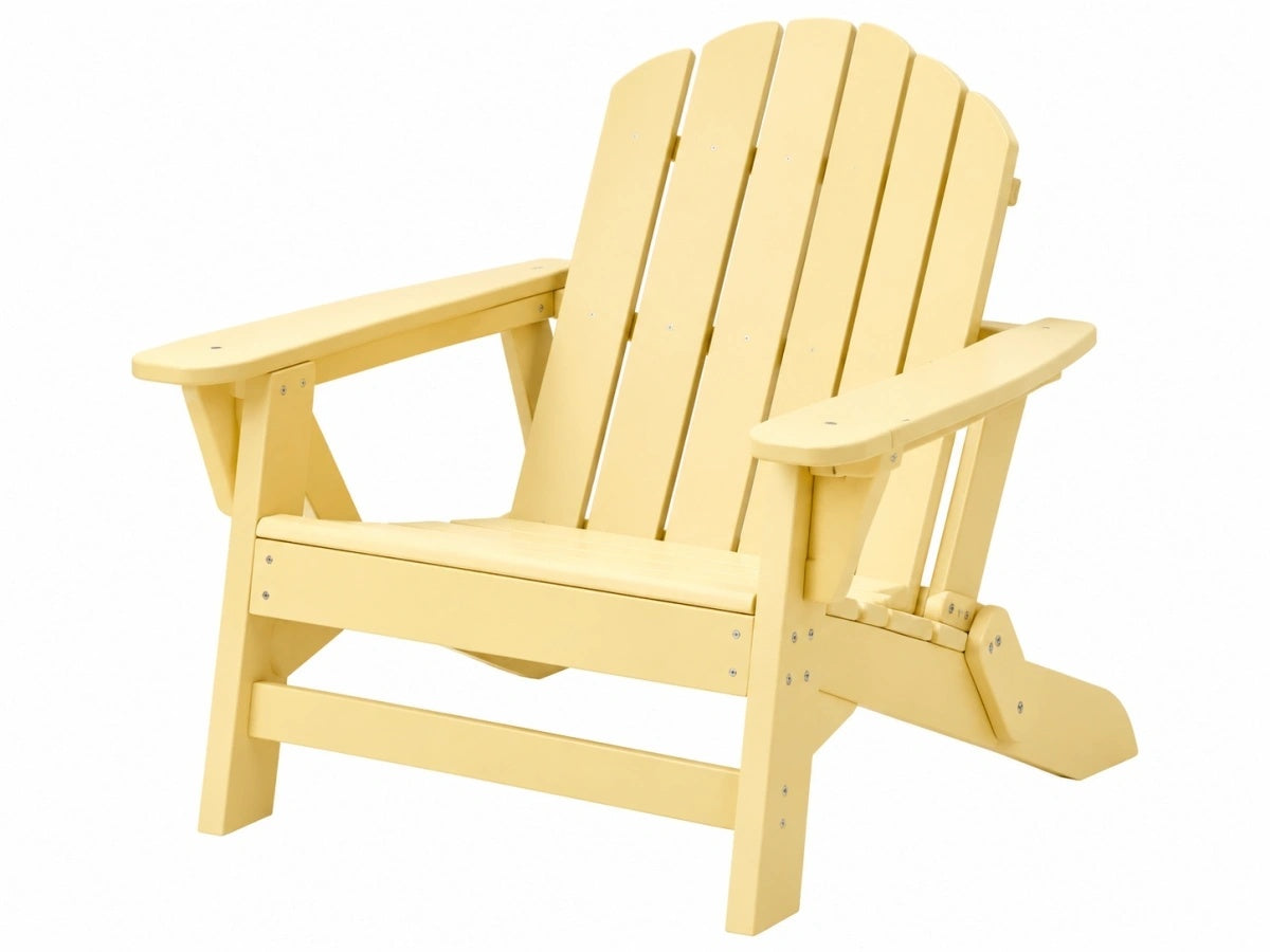 Sedia da Giardino Legno Color Giallo Stile Adirondack