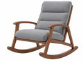 Sedia a dondolo - Tessuto Grigio/Legno - Confortevole