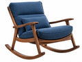 Sedia a dondolo - Legno e Tessuto Blu - Design Comfort
