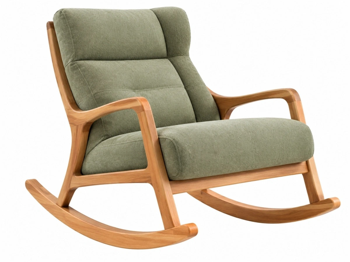 Sedia a dondolo - Tessuto/Legno - Stile Classico - Verde