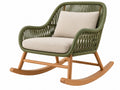 Sedia a dondolo intrecciata - 75cm Legno/Verde Funzionale