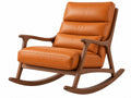 Sedia a Dondolo in Legno - Pelle - Stile Moderno