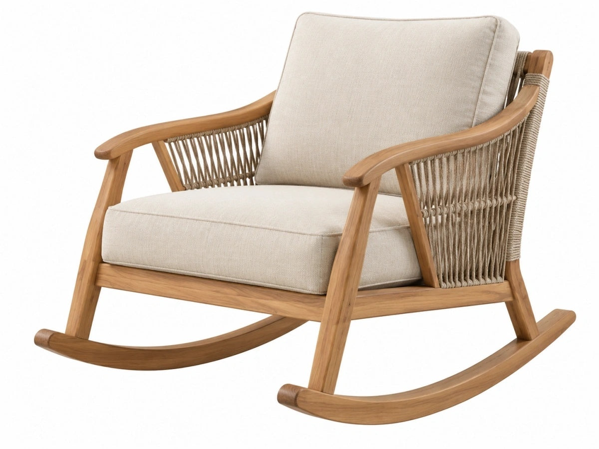 Sedia a Dondolo in Legno - 75x75x90cm - Stile Moderno