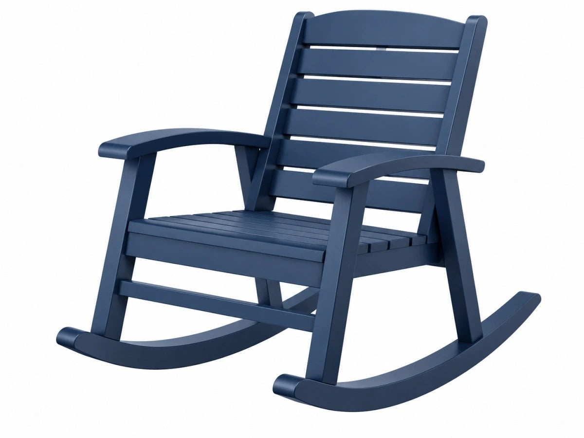 Sedia a Dondolo in Legno - Blu