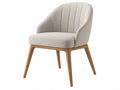 Sedia Imbottita - Tessuto Beige - Gambe Legno