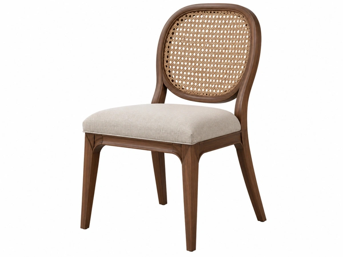 Sedia in Legno e Rattan - Stile Classico