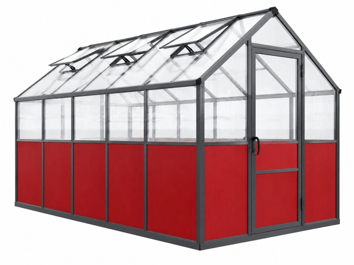 Serra in Alluminio - 250x185x195cm - Struttura in Policarbonato - Giardino Orto